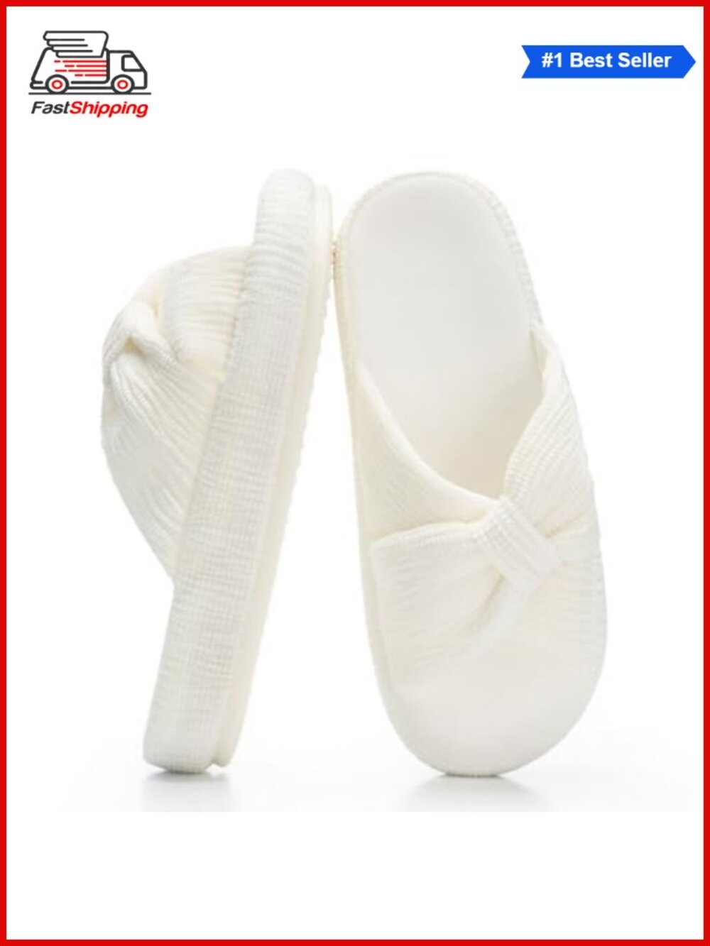 ✨ Chantomoo Memory Foam House Slippers Corduroy Bow Crossbands Open Toe Comfy